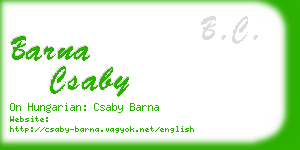 barna csaby business card